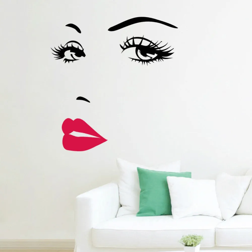 hot Pink lips Marilyn Monroe Quote Vinyl wall Stickers Art Mural Home Decor Decal Adesivo De Parede Wallpaper Home Decoration SM