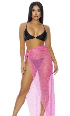 Hot Pink Sheer Mesh Skirt Cover-Up (Many Colors Available)