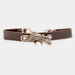 iLLASPARKZ Crocodile Faux Leather Toggle Bracelet