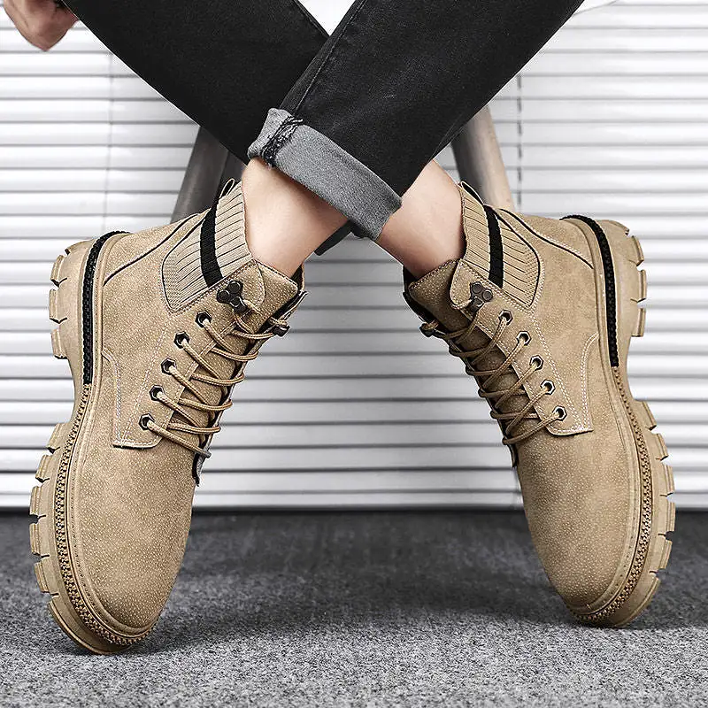 INSTOCK - Men's high-top stylish mid-top retro combat boots.