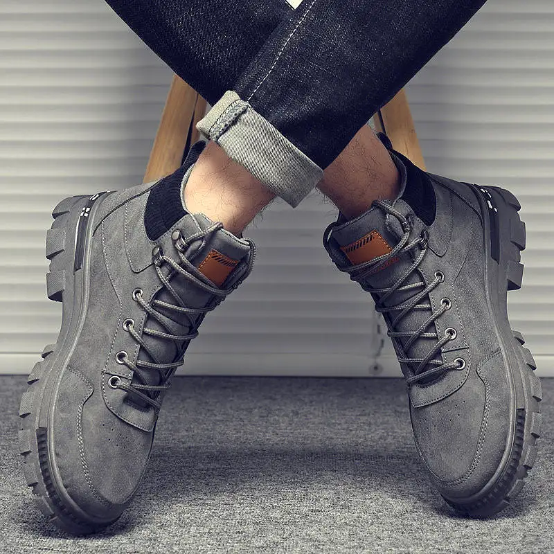 INSTOCK - Men's high-top stylish mid-top retro combat boots.