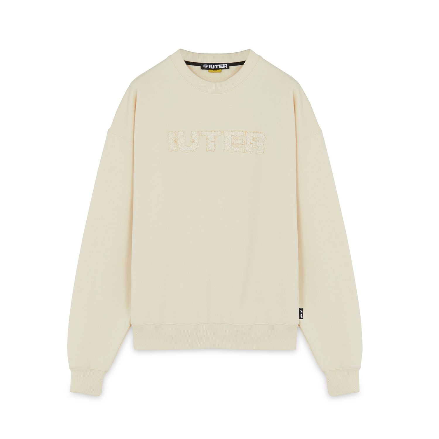 IUTER GUIPURE CREWNECK DUSTY WHITE