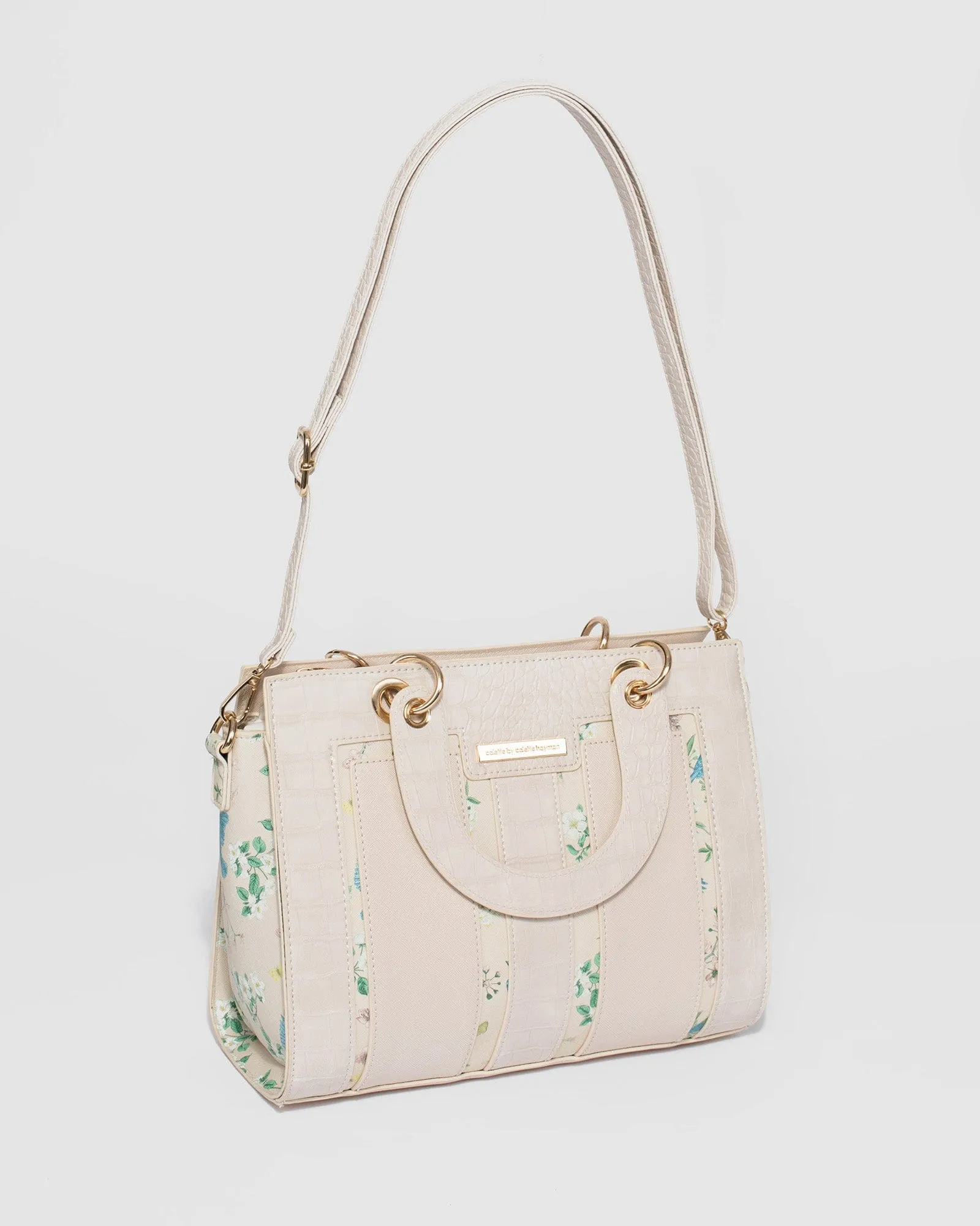 Ivory Ella Trim Medium Tote Bag