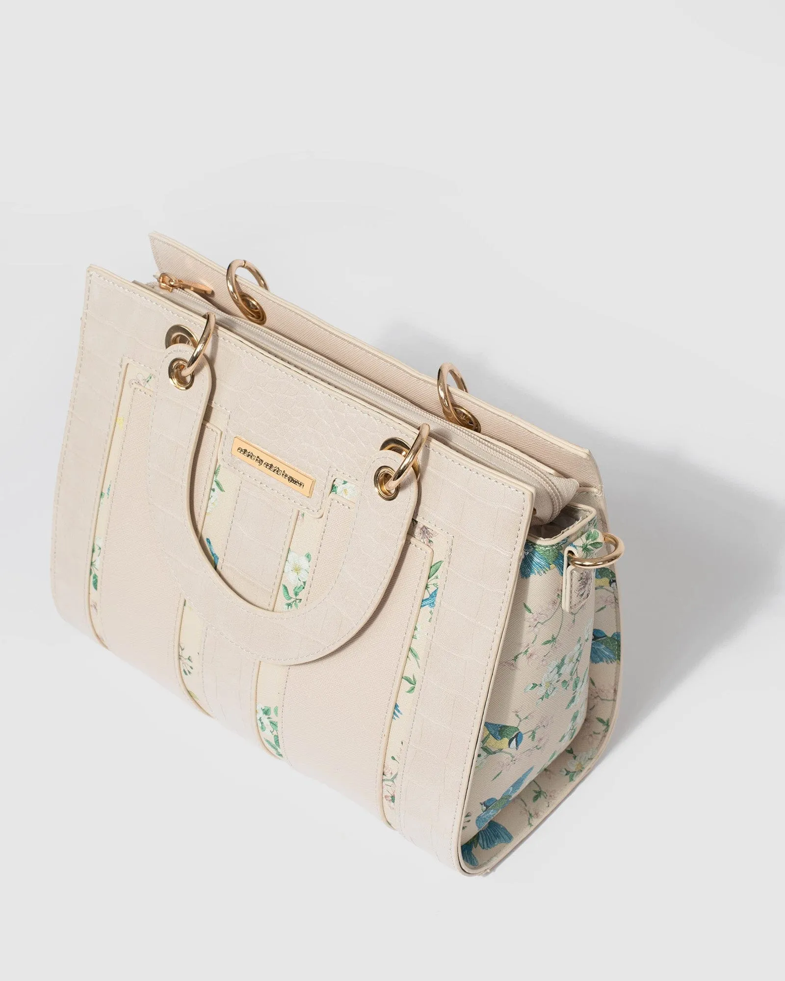 Ivory Ella Trim Medium Tote Bag