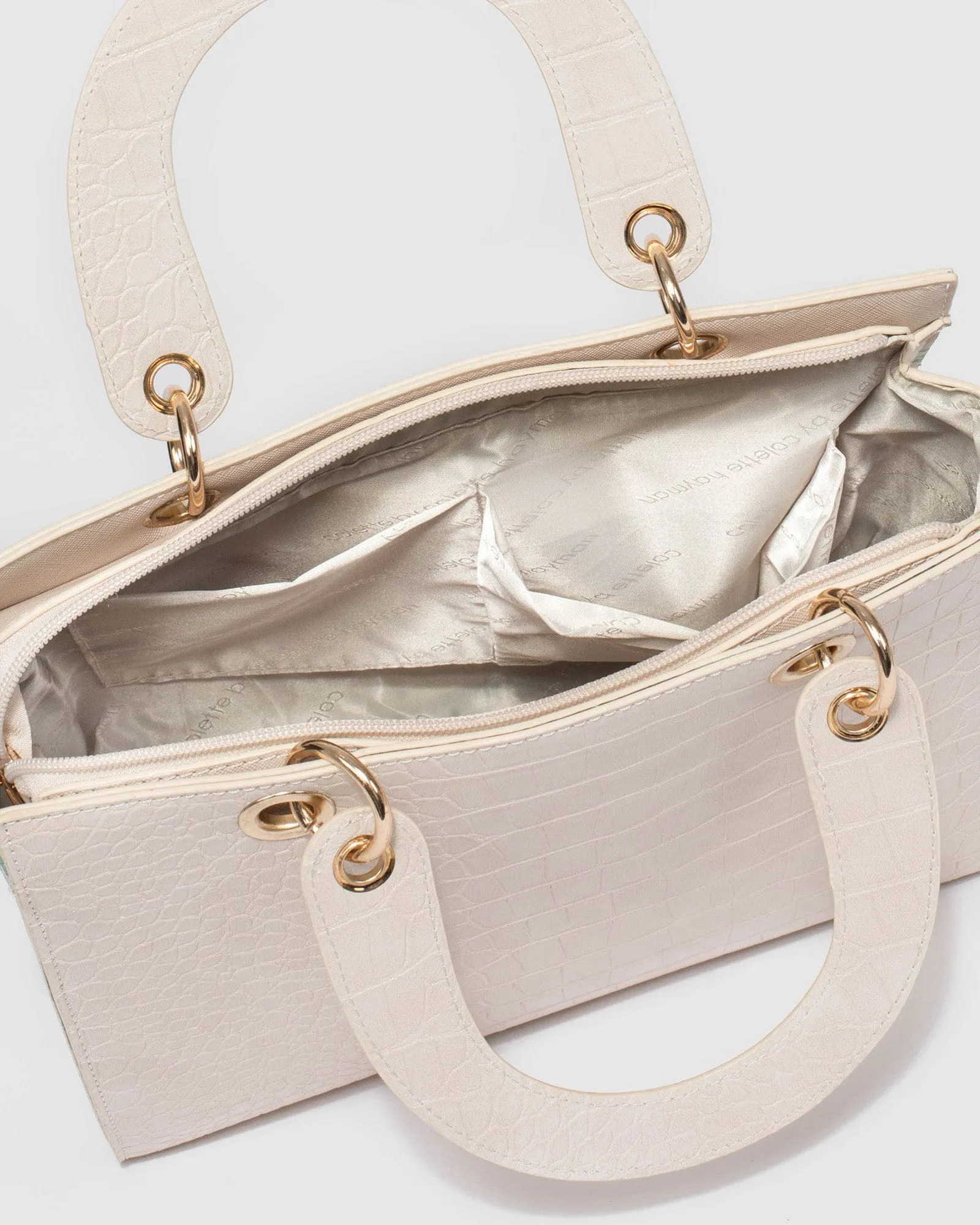 Ivory Ella Trim Medium Tote Bag