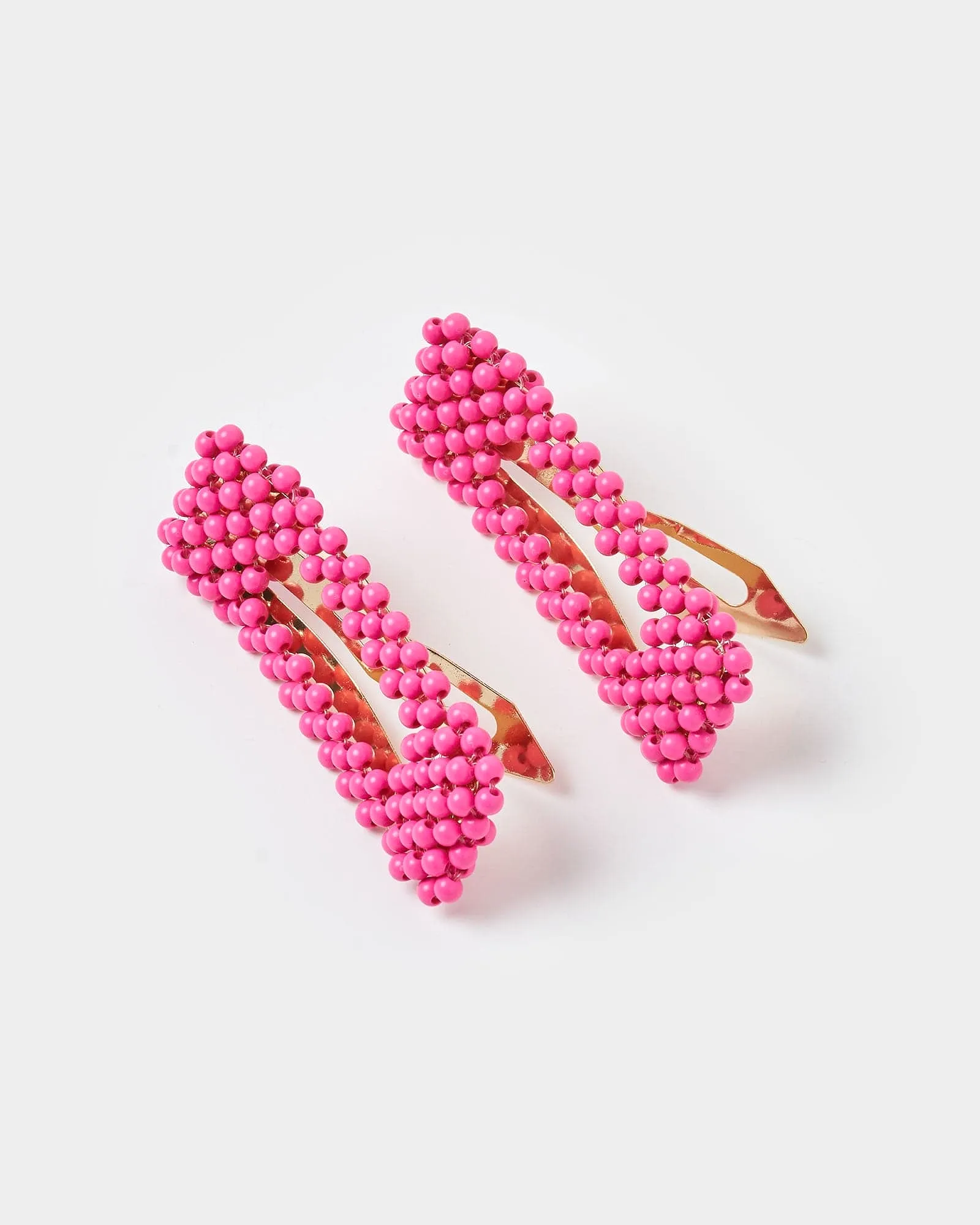 Izoa Penelope Hair Clip Set Hot Pink