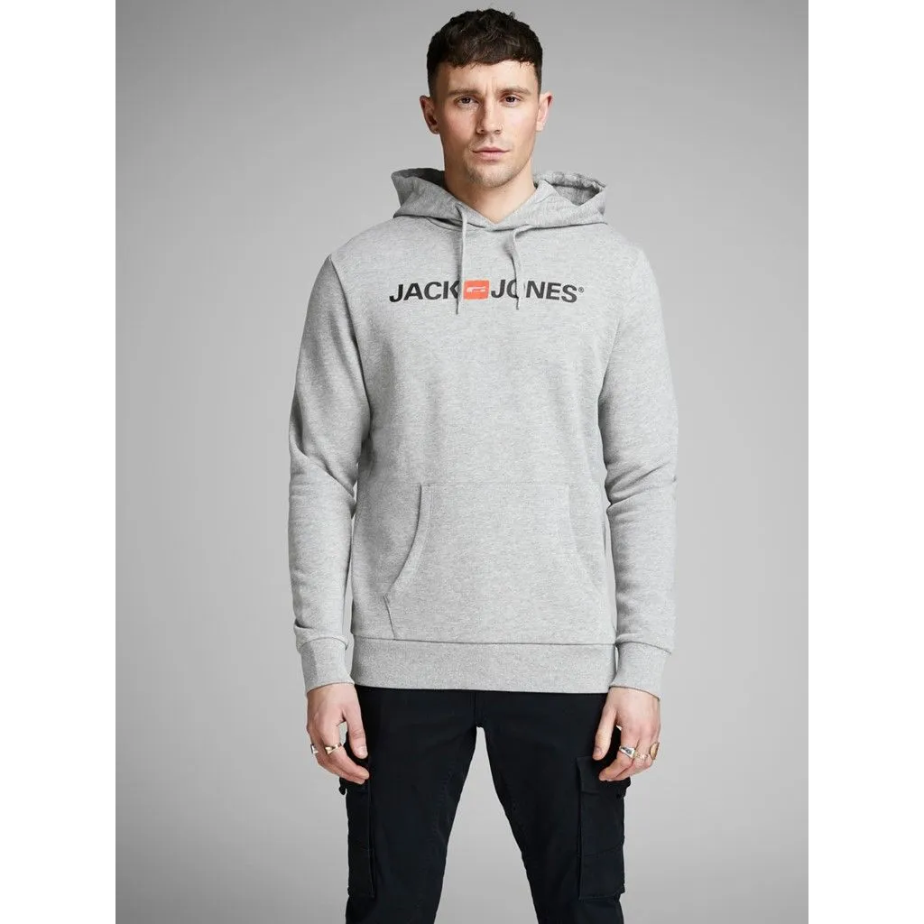 Jack & Jones Retro Logo Hooded Sweatshirts Light Grey