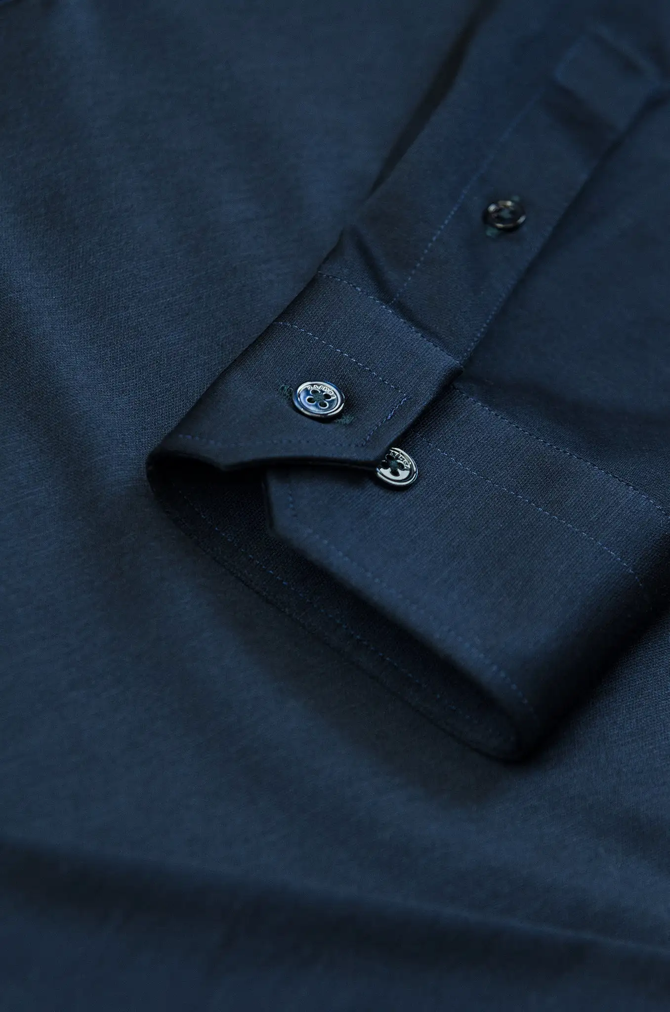 Jean long-sleeved polo in fine jersey (dark blue)