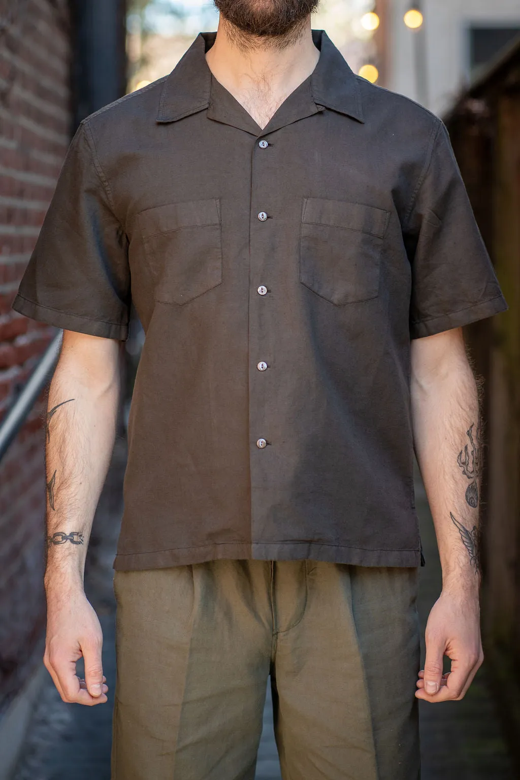 Knickerbocker West Linen Shirt - Dark Brown