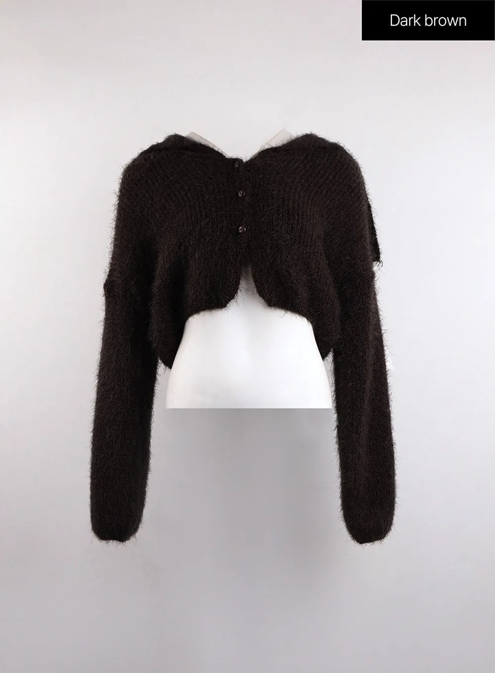 Knit Fuzzy Button-Up Cardigan OJ419