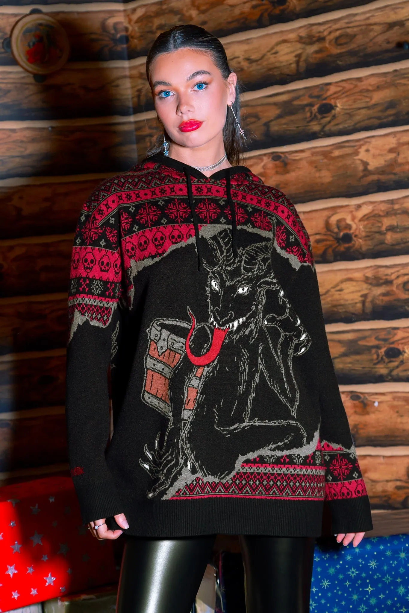 Krampus Oversized Knit Hoodie