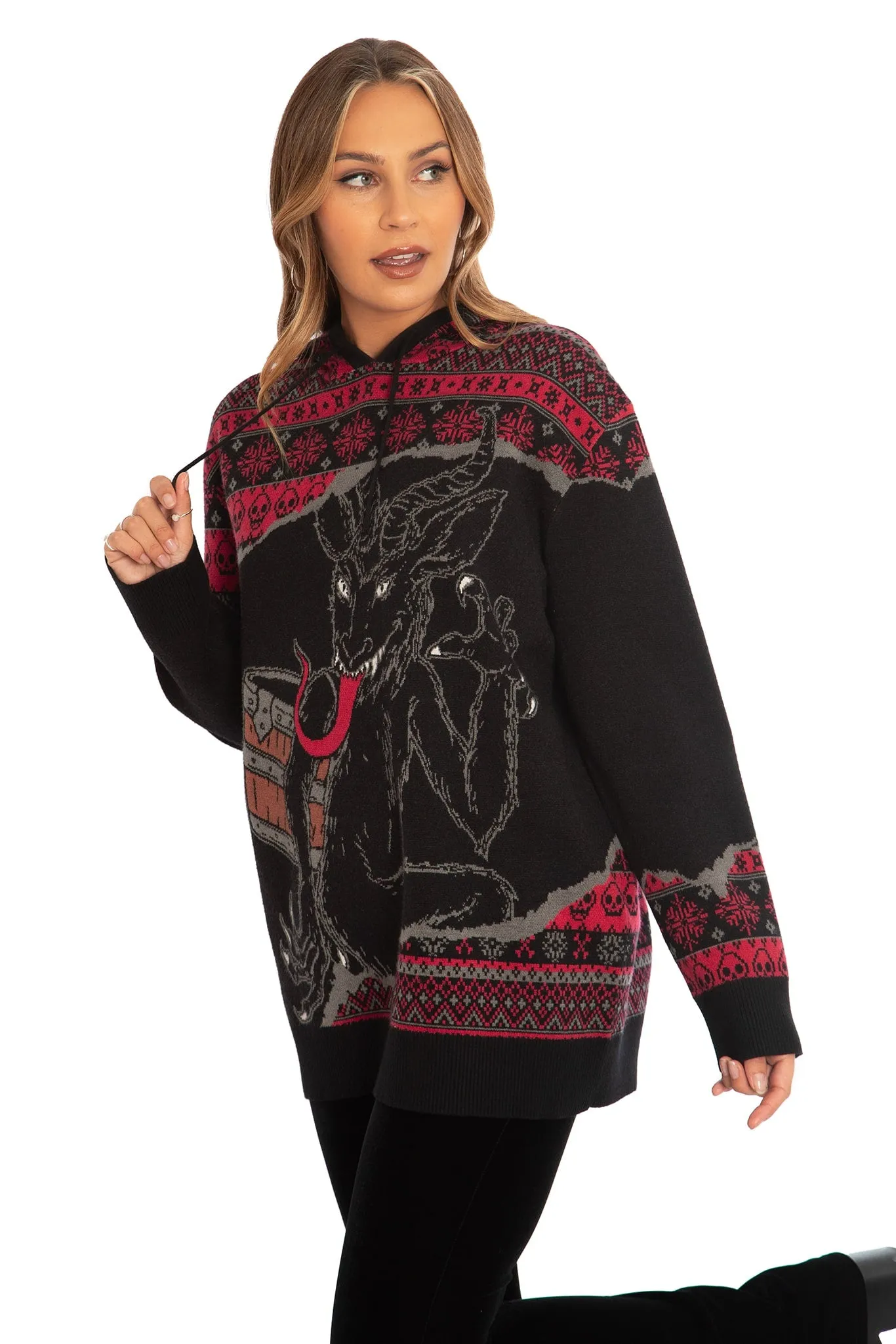 Krampus Oversized Knit Hoodie