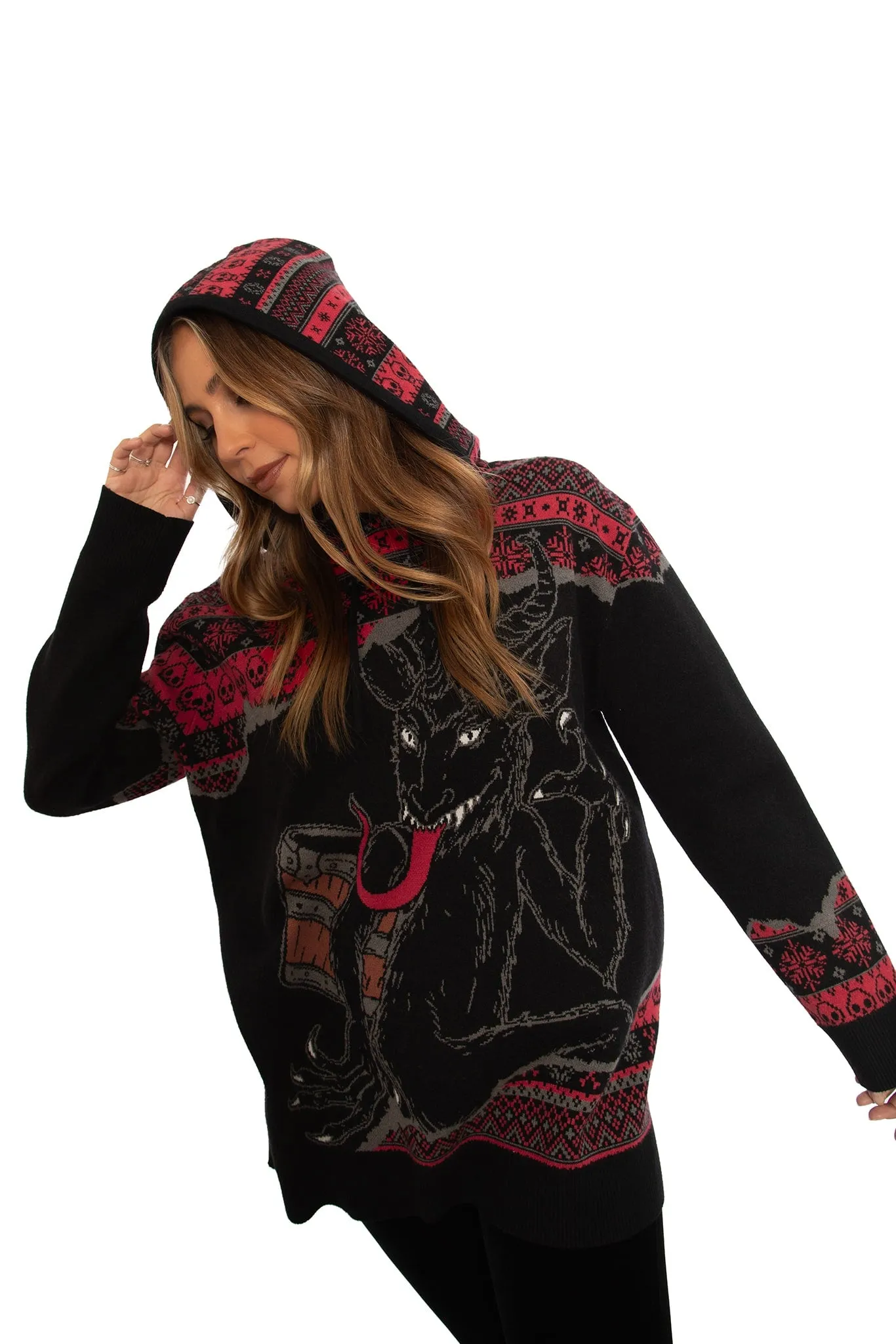 Krampus Oversized Knit Hoodie