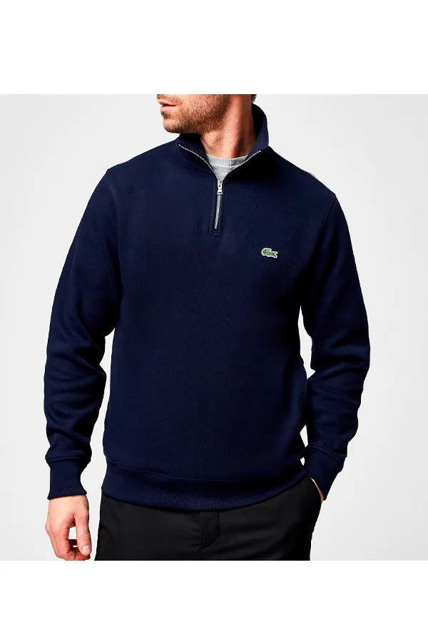 Lacoste Zip Knit Pullover Navy