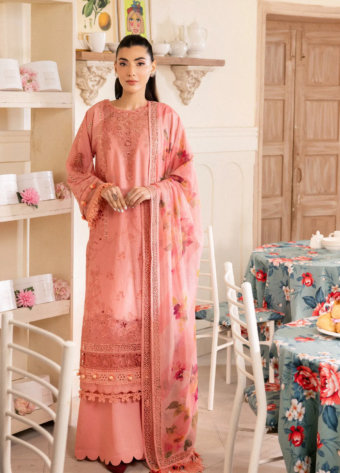 Lamour By Saad Shaikh Embroidered Lawn Unstitched 3 Piece Suit - SSK24L 01 BLOSSOM