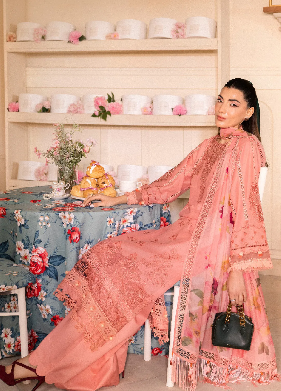 Lamour By Saad Shaikh Embroidered Lawn Unstitched 3 Piece Suit - SSK24L 01 BLOSSOM