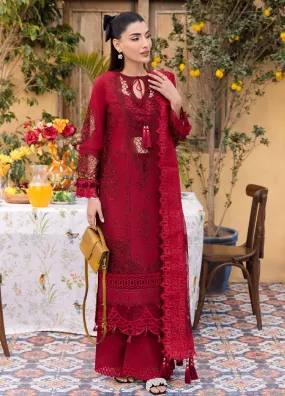 Lamour By Saad Shaikh Embroidered Lawn Unstitched 3 Piece Suit - SSK24L 07 ROSE