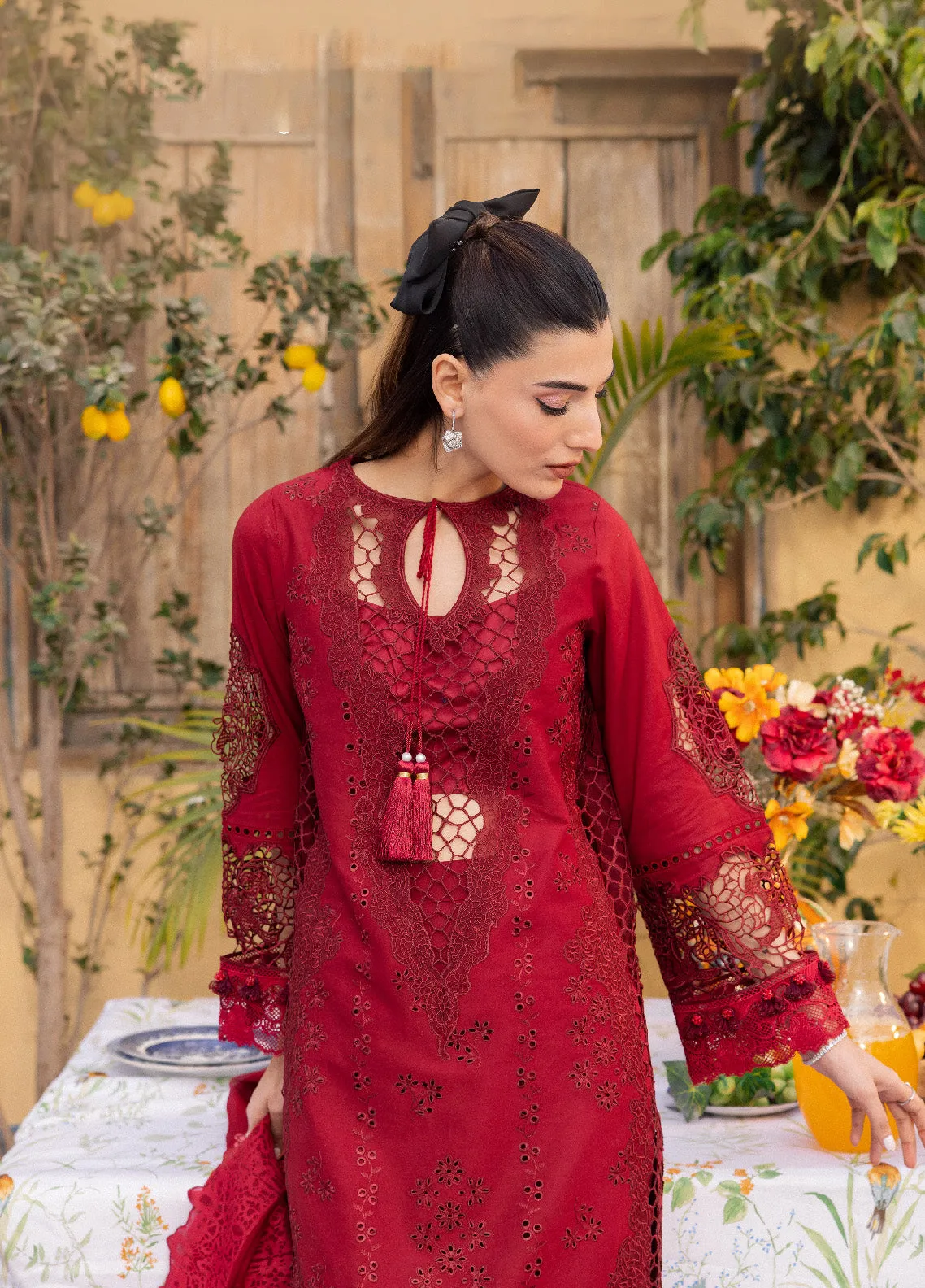 Lamour By Saad Shaikh Embroidered Lawn Unstitched 3 Piece Suit - SSK24L 07 ROSE