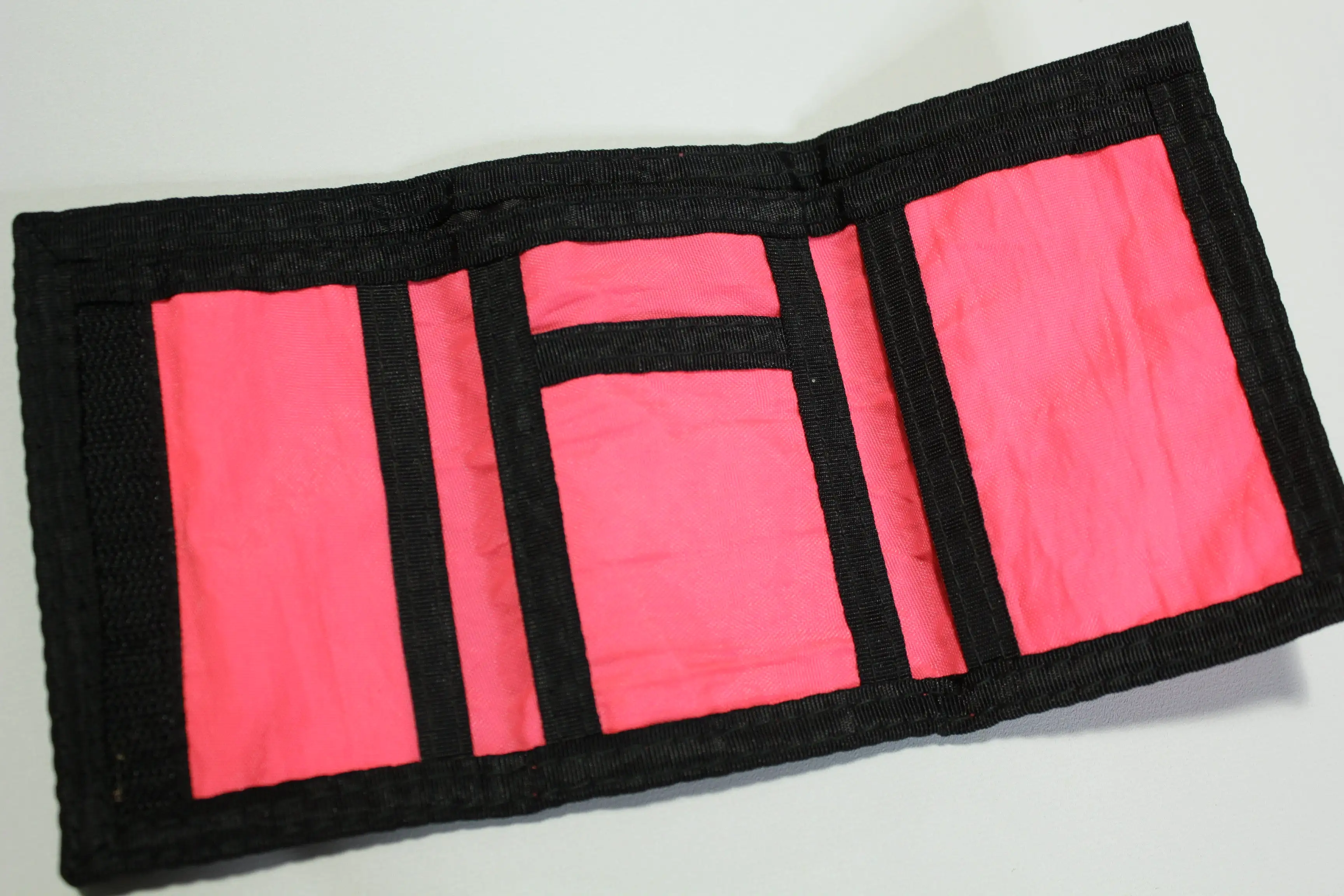 Levi's Vintage Trifold Wallet 1980’s Hot Pink Flourescent Velcro Hook & Loop Billfold