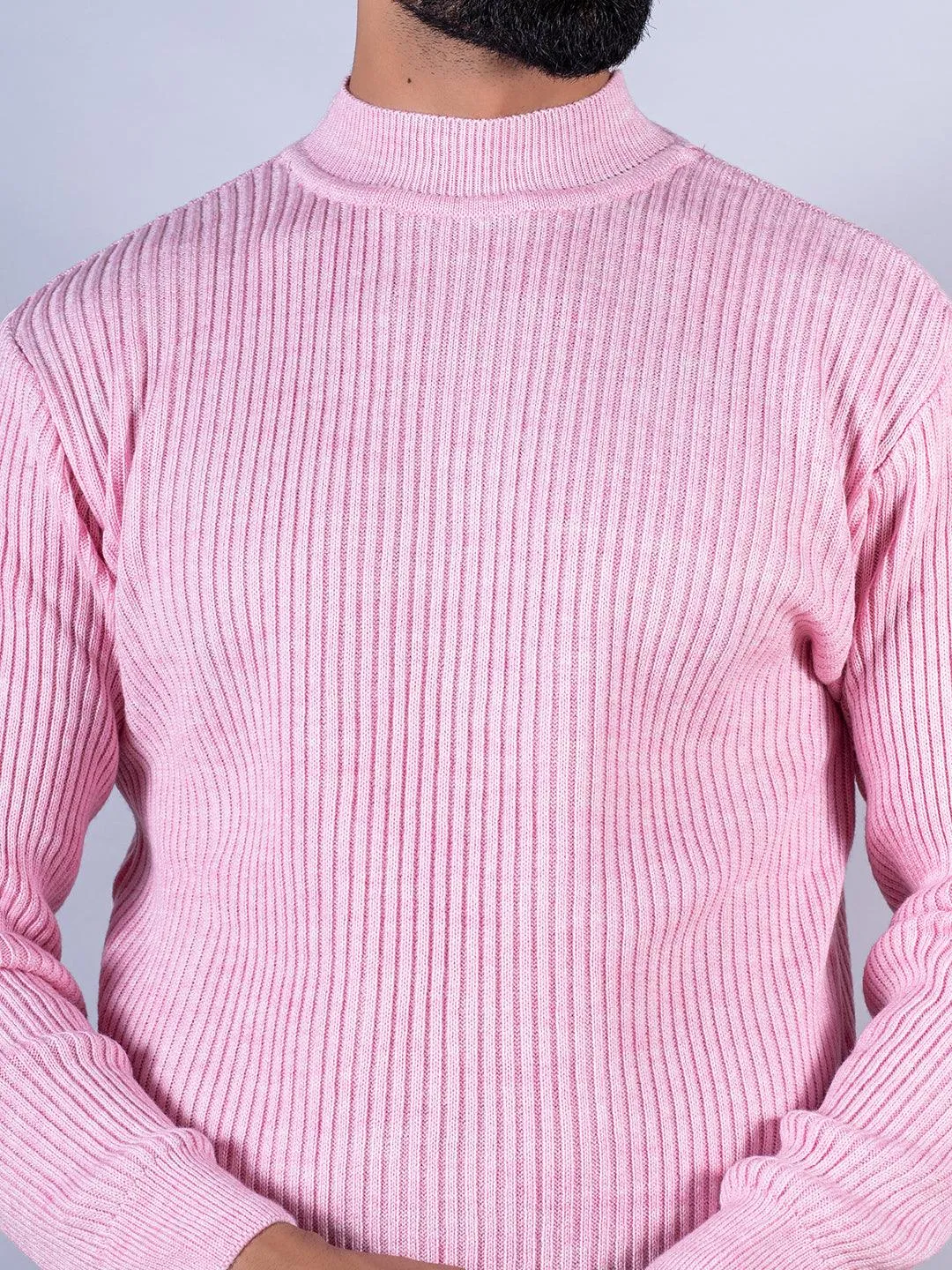 Light Pink Color Turtle Neck Men's Sweater