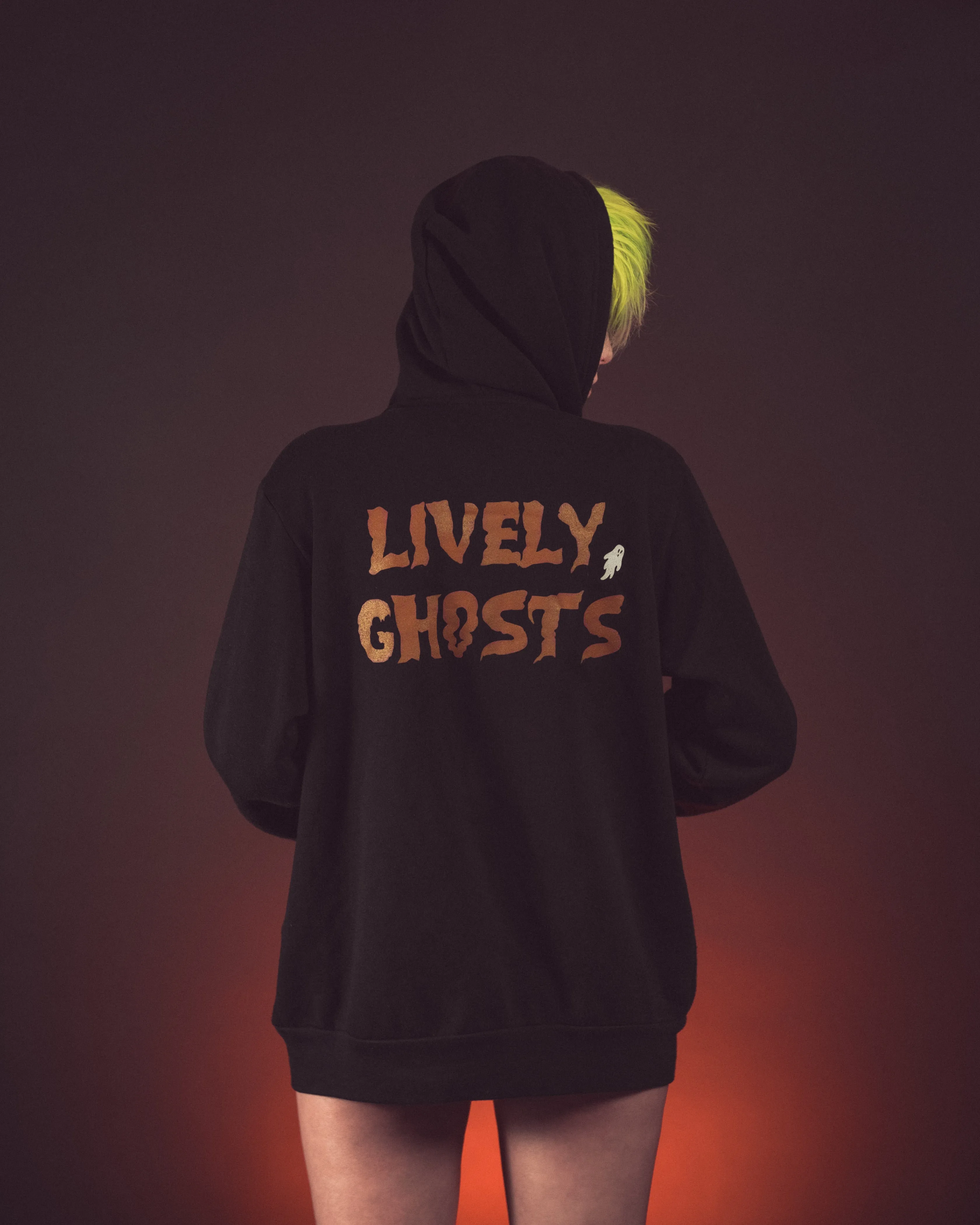 Lively Ghosts Ghostie Unisex Logo Zip-Up Hoodie