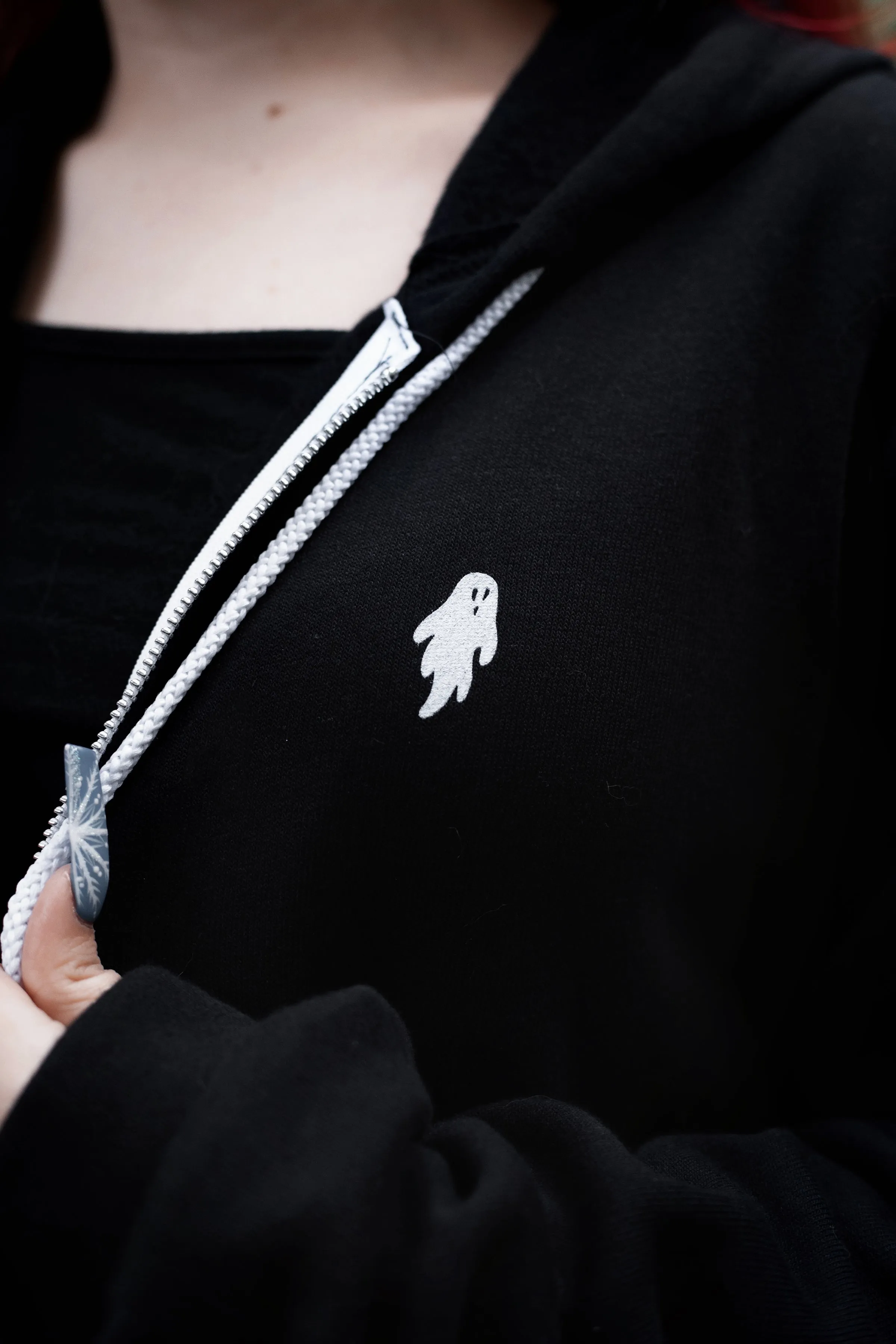 Lively Ghosts Ghostie Unisex Logo Zip-Up Hoodie