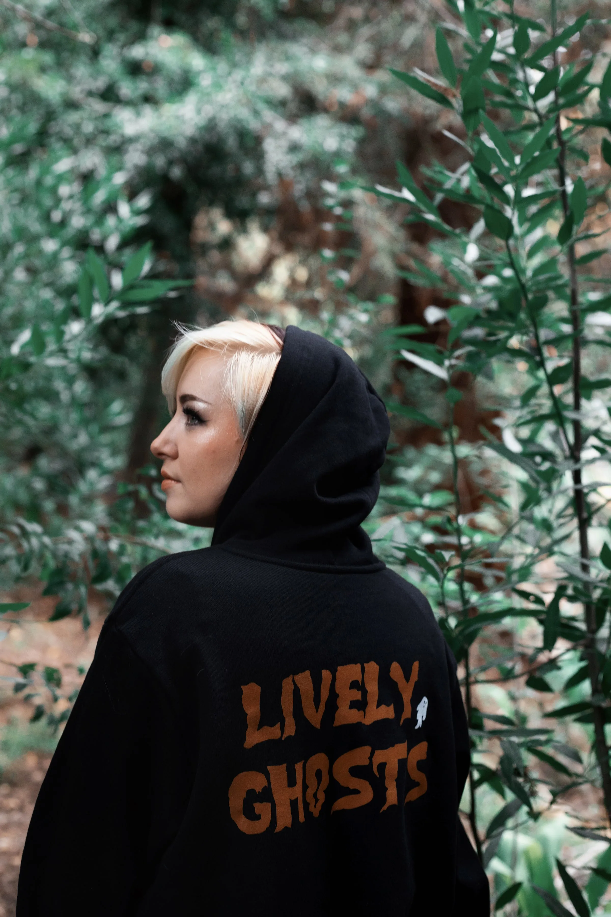 Lively Ghosts Ghostie Unisex Logo Zip-Up Hoodie