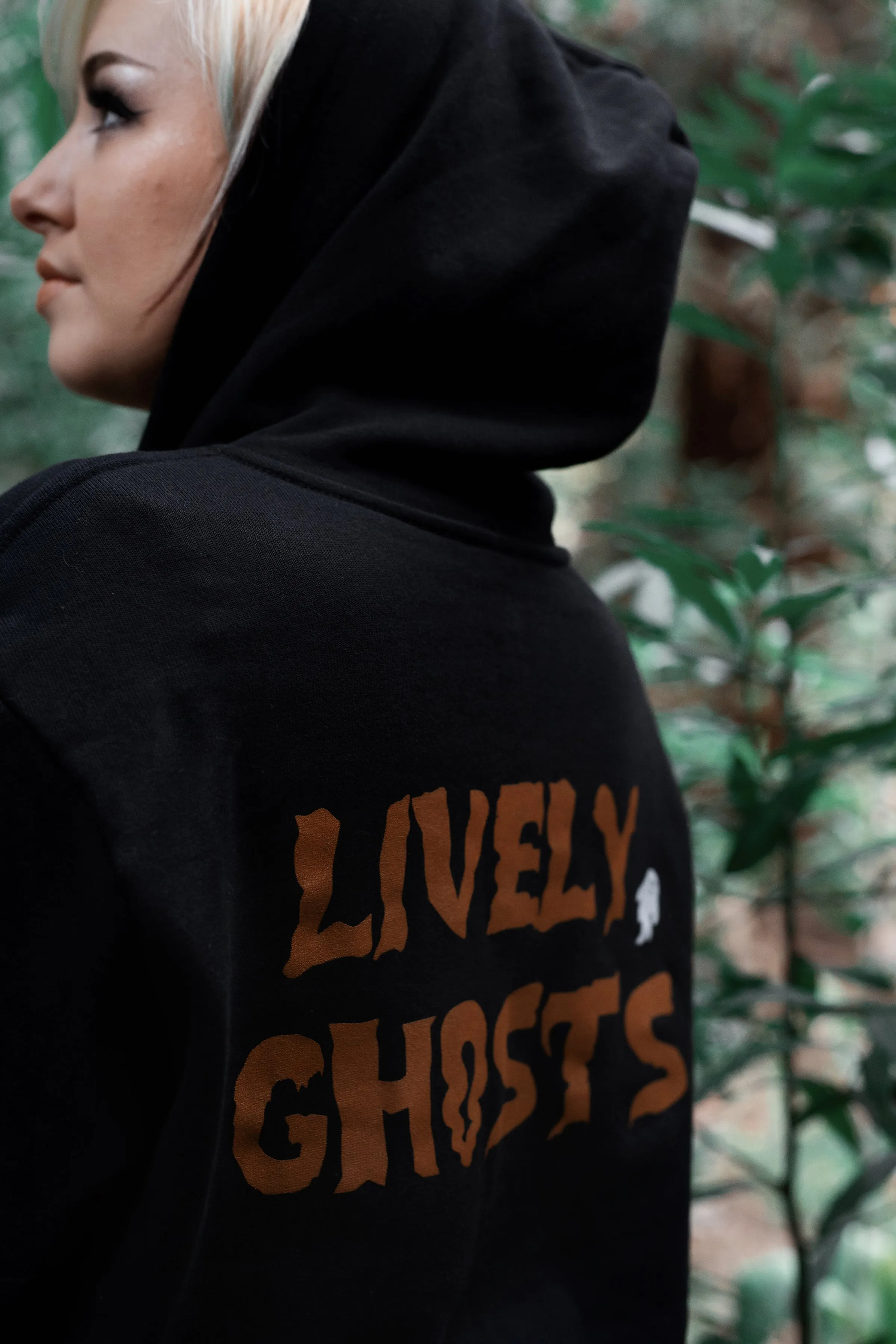 Lively Ghosts Ghostie Unisex Logo Zip-Up Hoodie