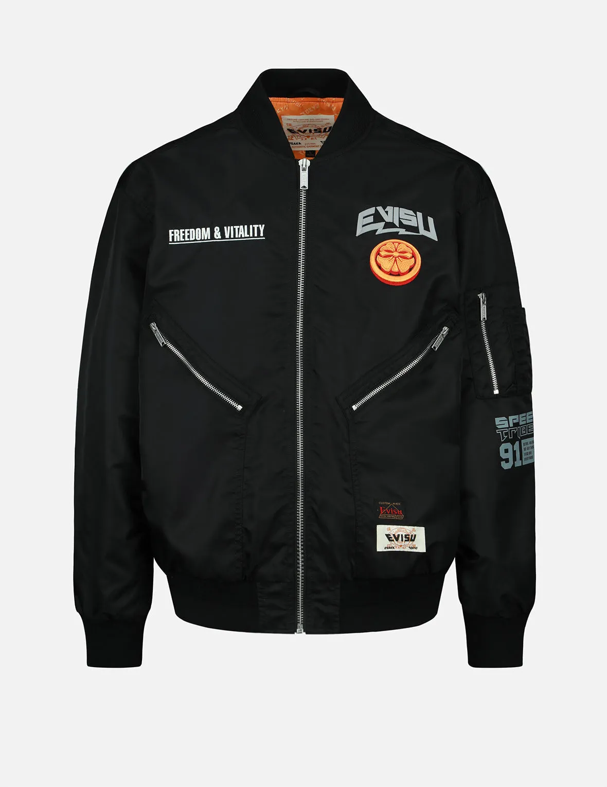 Logo and Kamon Embroidered MA-1 Bomber Jacket