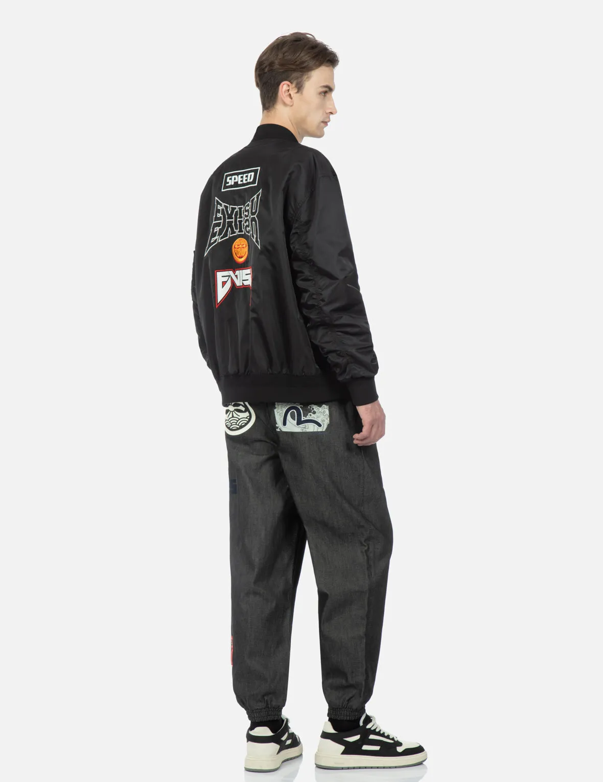 Logo and Kamon Embroidered MA-1 Bomber Jacket