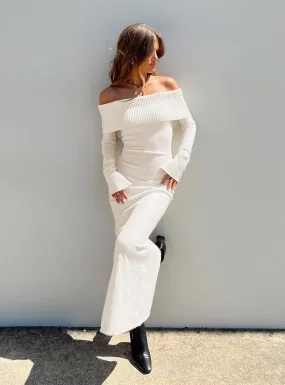 Louden Off The Shoulder Maxi Dress Cream