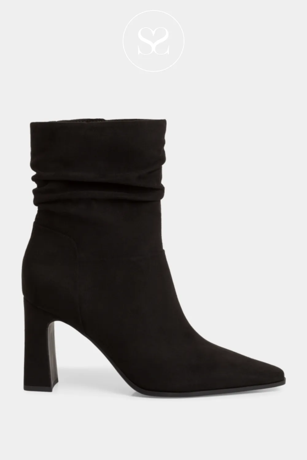 MARCO TOZZI 2-25371 BLACK HEEL SLOUCH ANKLE BOOTS