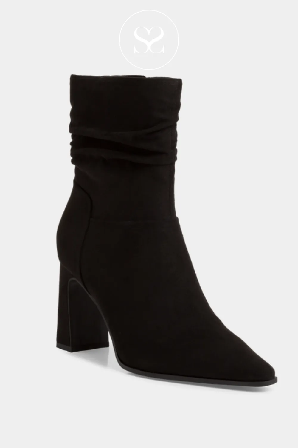 MARCO TOZZI 2-25371 BLACK HEEL SLOUCH ANKLE BOOTS