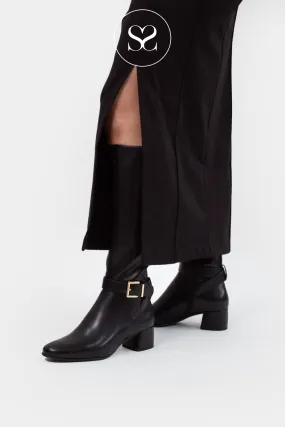 MARCO TOZZI 2-25511-43 BLACK  BLOCK HEEL KNEE HIGH BOOTS