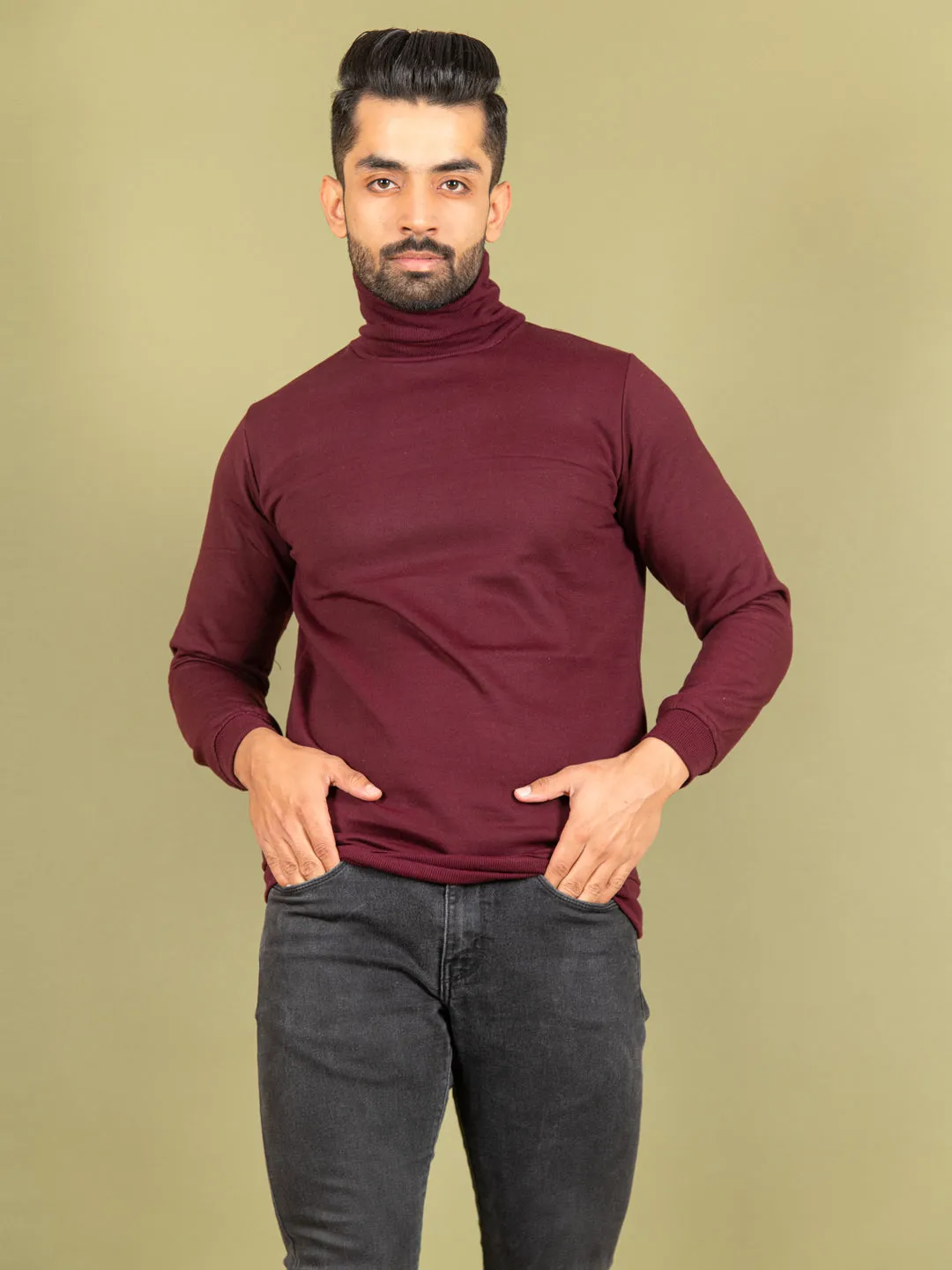 Maroon Turtle Neck Sweater