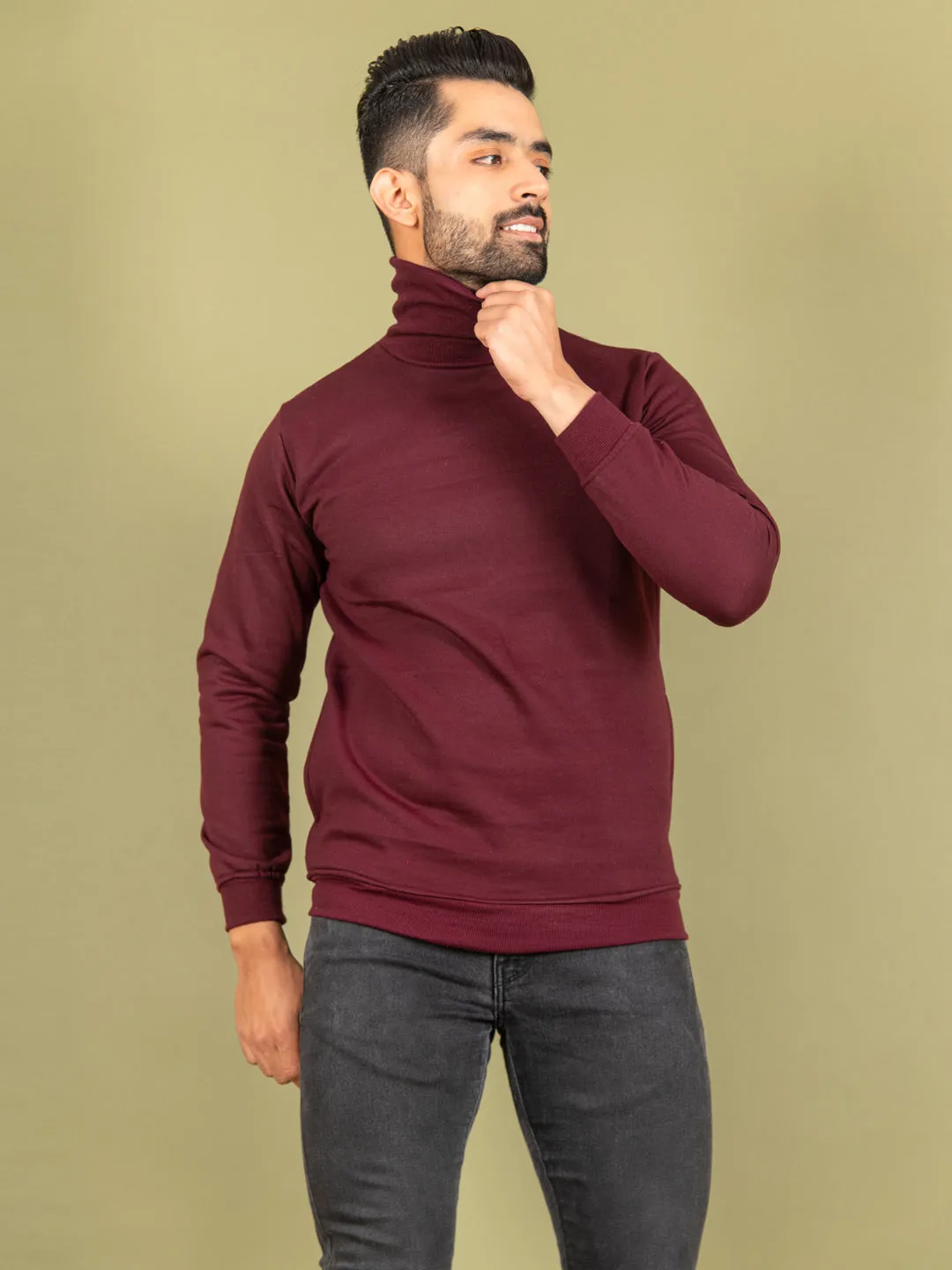 Maroon Turtle Neck Sweater