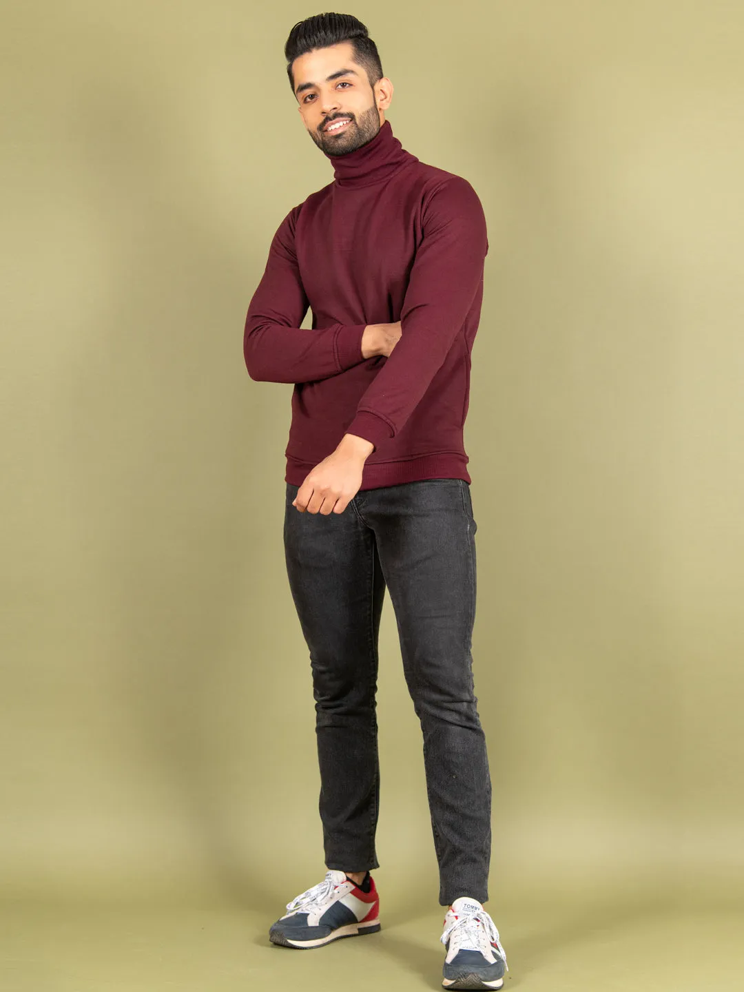 Maroon Turtle Neck Sweater