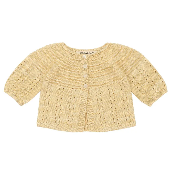 Misha & Puff Baby Pram Cardigan Linen Cream