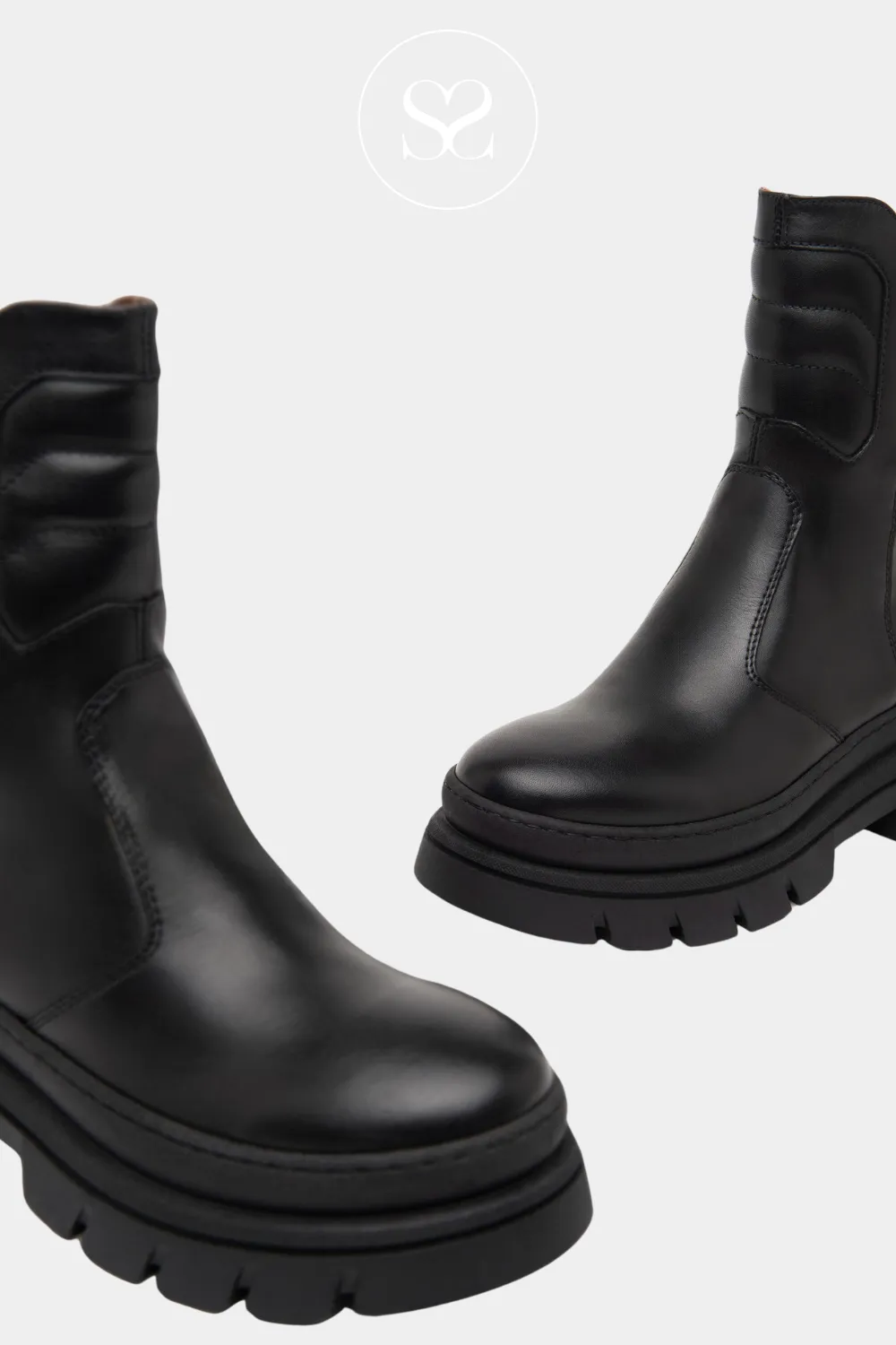 NERO GIARDINI I411931D BLACK LEATHER BIKER BOOTS