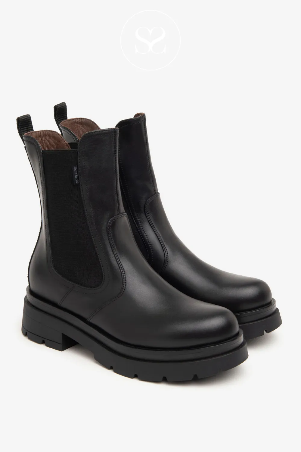 NERO GIARDINI I411940D BLACK CHELSEA BIKER BOOTS