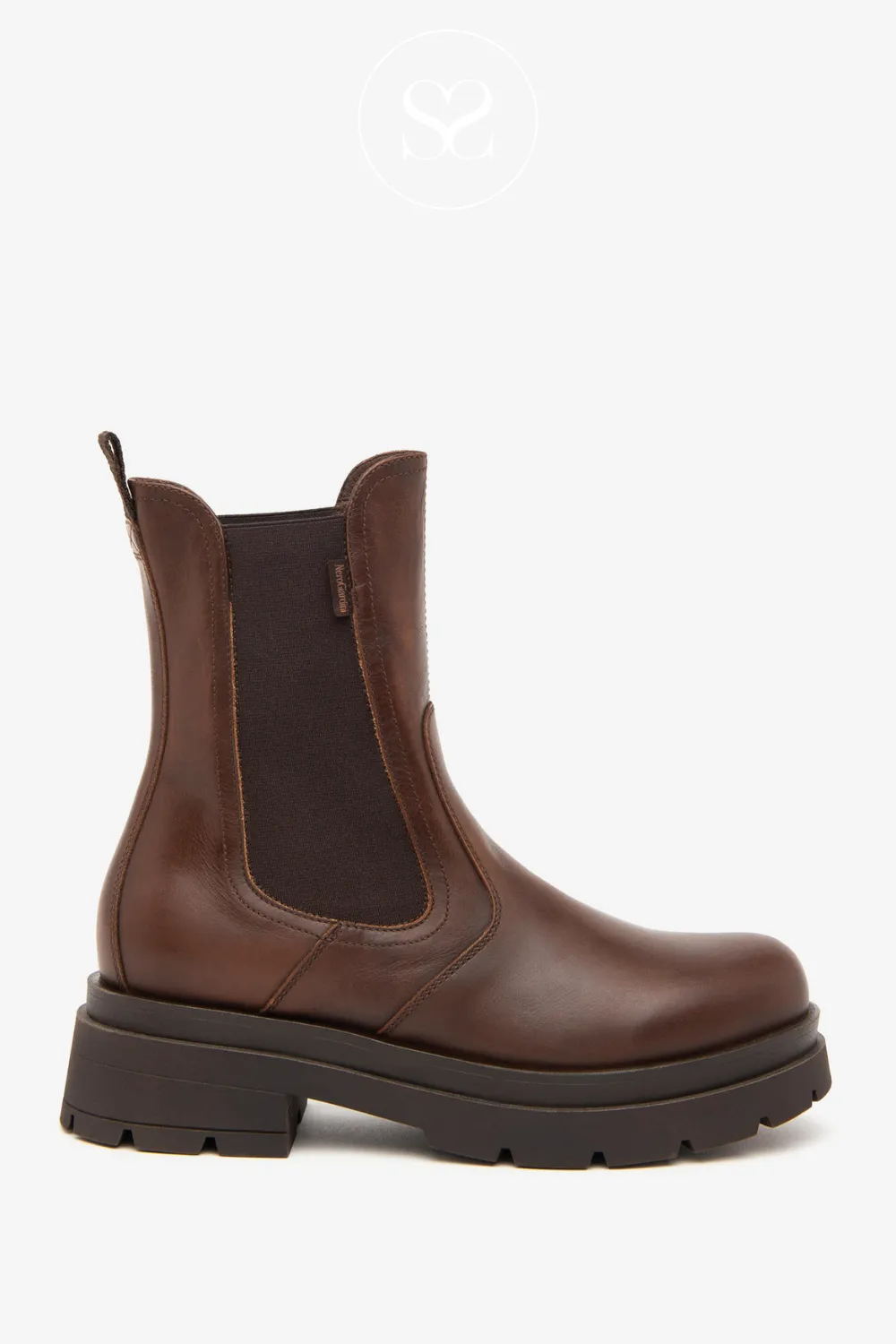 NERO GIARDINI I411941D BROWN LEATHER CHELSEA BIKER BOOTS