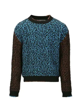 Net Crewneck Sweater - Multi Black