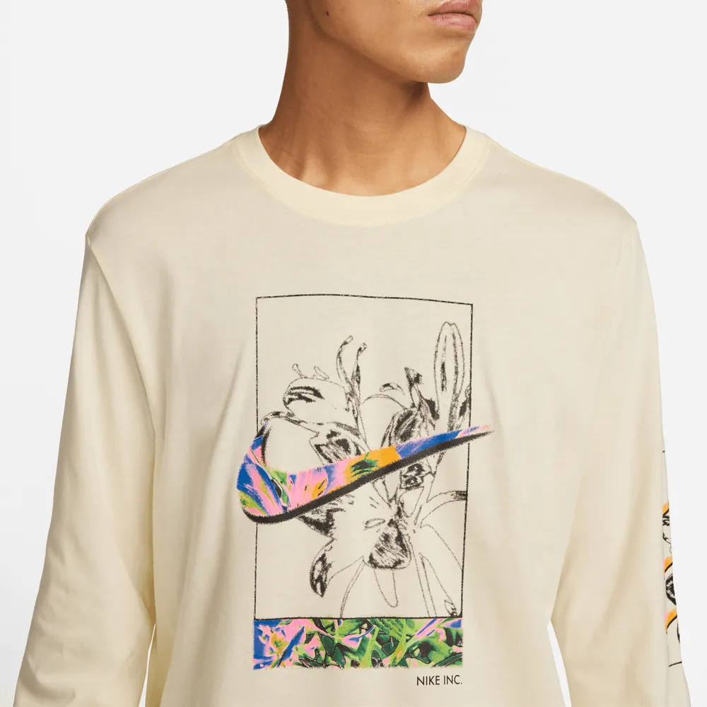 Nike Sportswear Men's Yellow 'Alabaster' Long-Sleeve T-Shirt