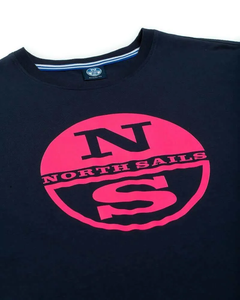 North Sails Graphic T Shirt Navy/Pink