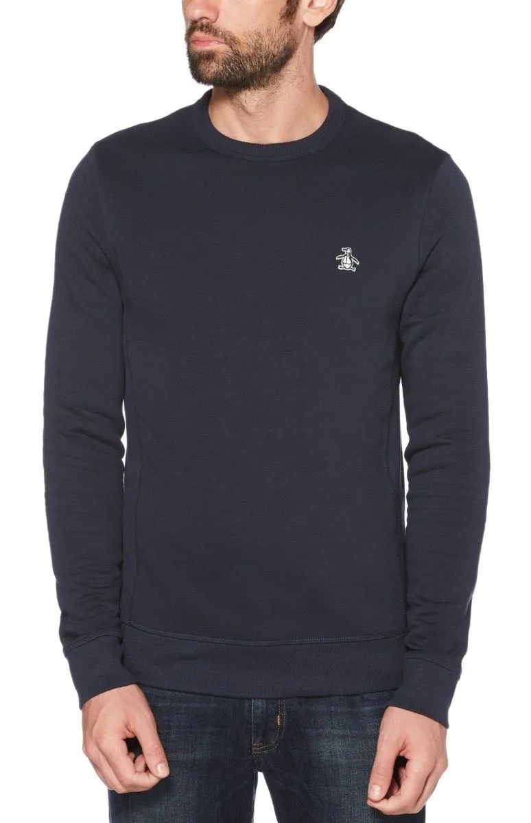 Original Penguin Sticker Pete Crew Neck Sweatshirts Dark Sapphire