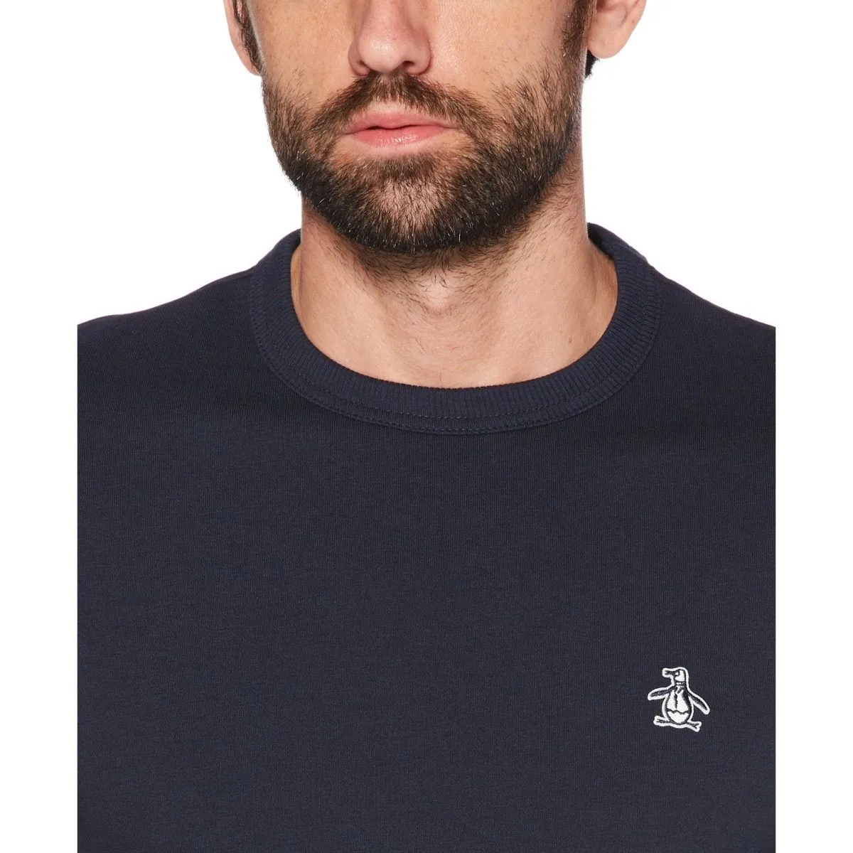 Original Penguin Sticker Pete Crew Neck Sweatshirts Dark Sapphire