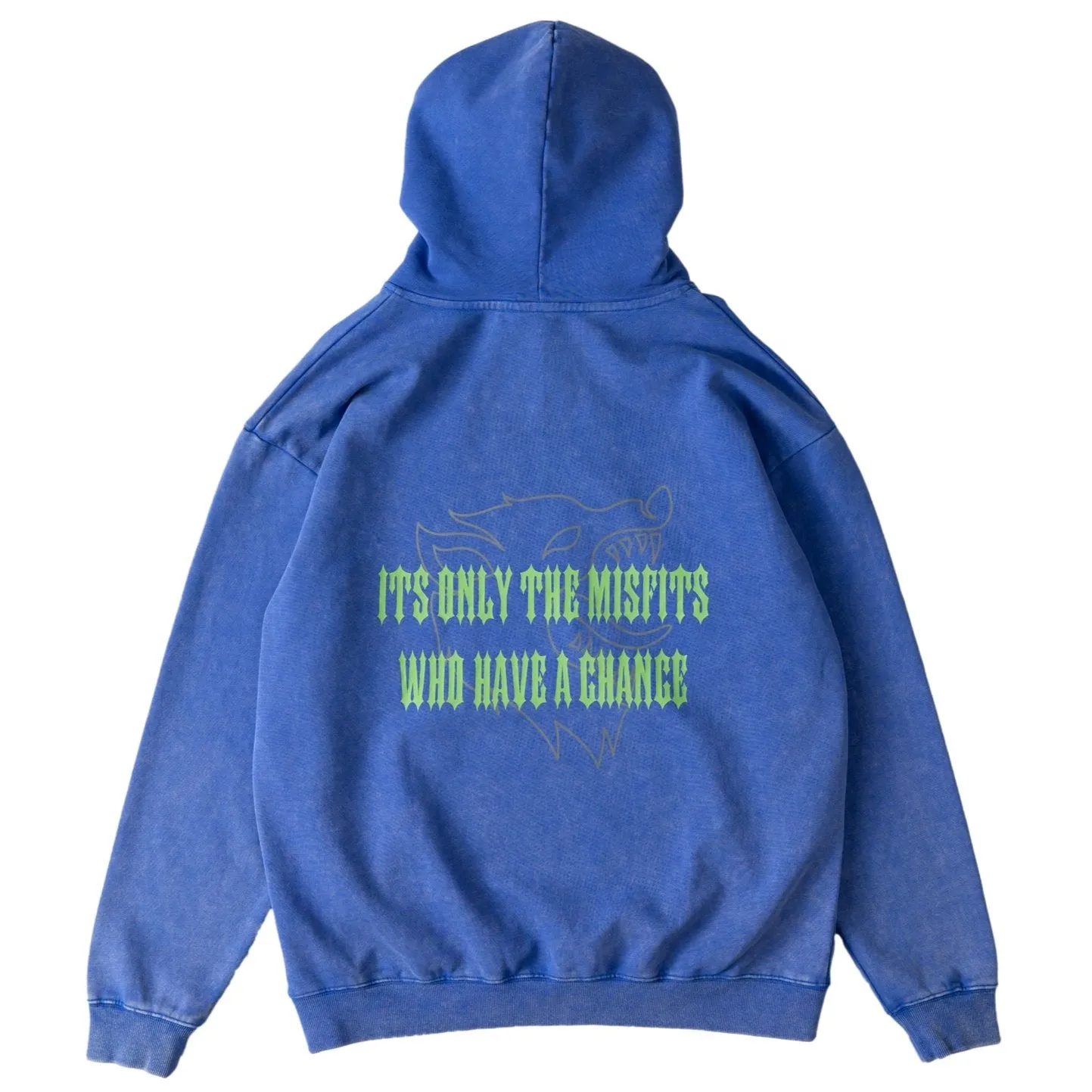 OVERSIZED LUX MISFITS HAVE A CHANCE HOODIE - BLUE