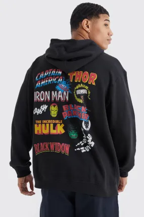 Oversized Marvel Logo License Hoodie | boohooMAN UK