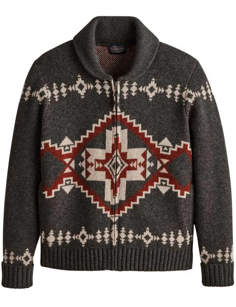 Pendleton Four Corners Zip Sweater Cardigan Charcoal