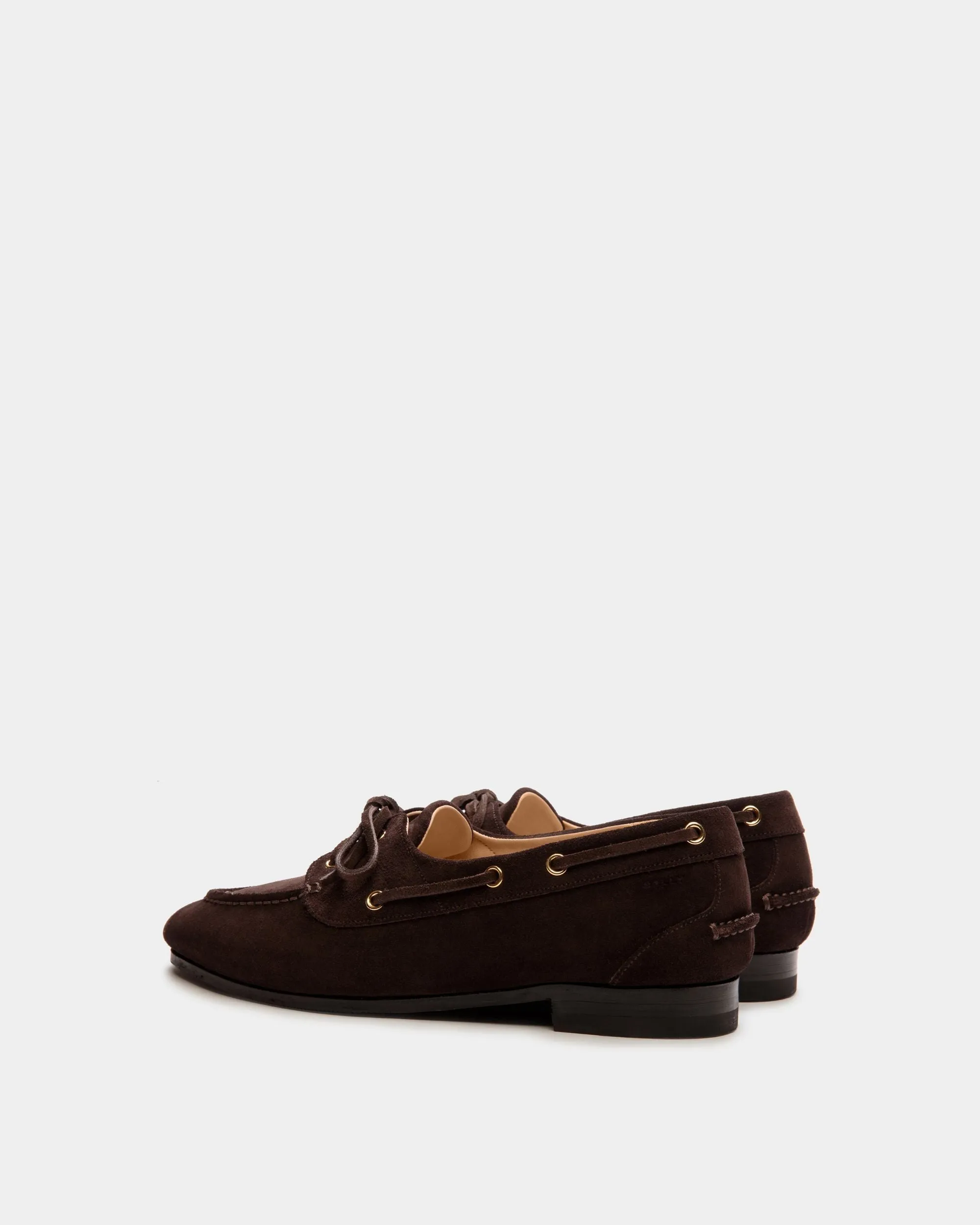 Plume Moccasin in Dark Brown Suede 